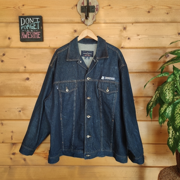 Phat Farm Jackets \u0026 Coats | Phat Farm Men's Denim Jean Trucker Jacket Streetwear Urban Plus XXXL 3X | Color: Blue | Size: 3XL | Fosters5's Closet